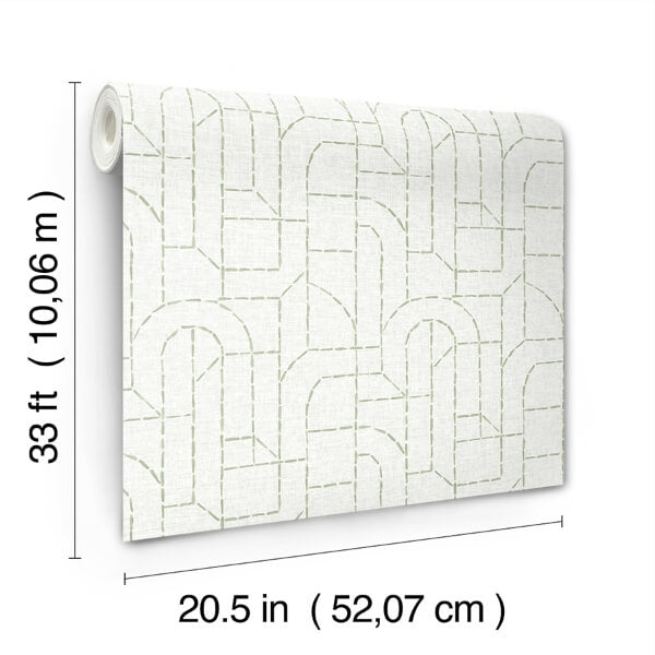 Integrity Light Green Arched Outlines Wallpaper