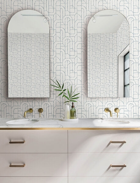 Integrity Blue Arched Outlines Wallpaper