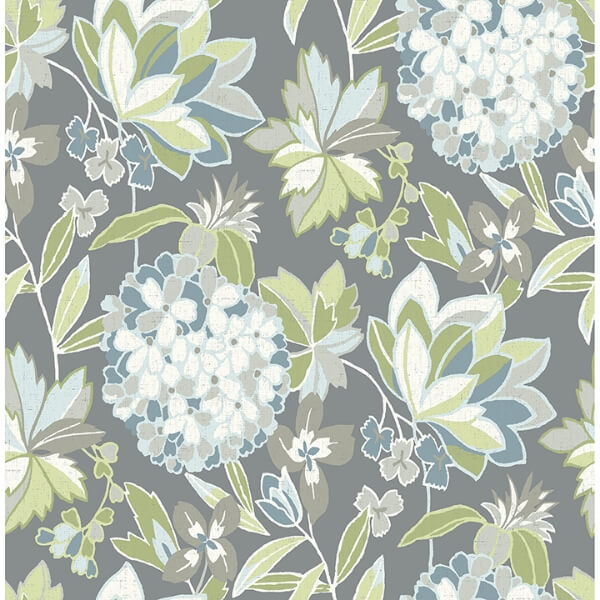 Valdivian Aqua Floral Wallpaper