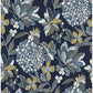 Valdivian Indigo Floral Wallpaper