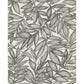 Rhythmic Charcoal Leaf Wallpaper