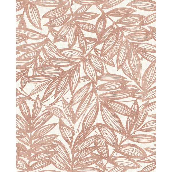 Rhythmic Coral Leaf Wallpaper