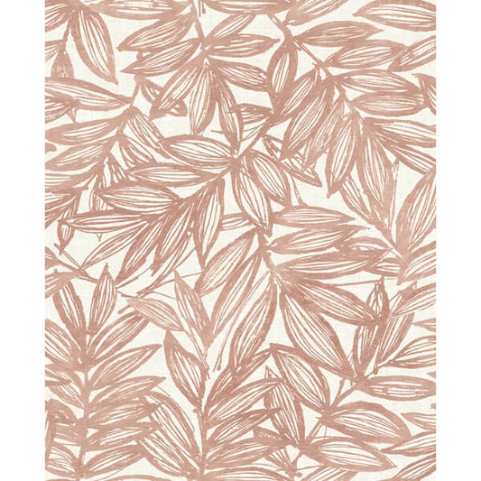 Rhythmic Coral Leaf Wallpaper