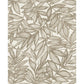 Rhythmic Taupe Leaf Wallpaper