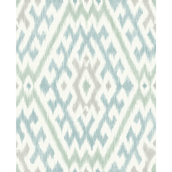 Solola Aqua Ikat Wallpaper