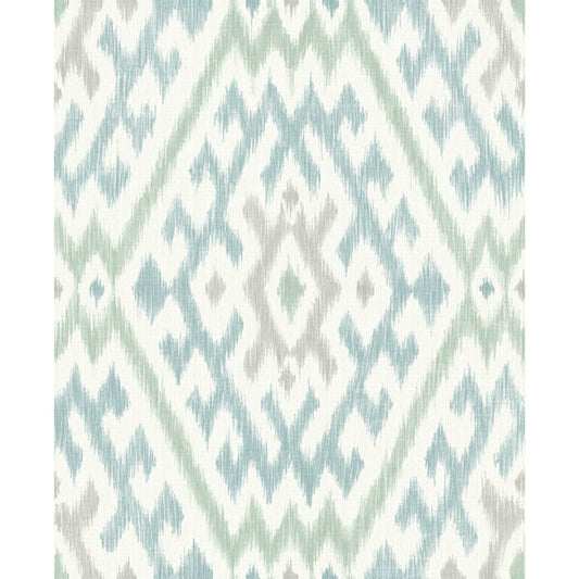 Solola Aqua Ikat Wallpaper