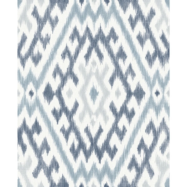 Solola Blue Ikat Wallpaper