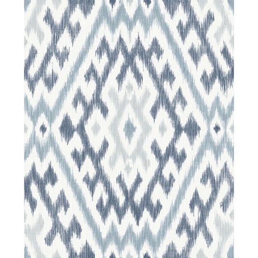 Solola Blue Ikat Wallpaper