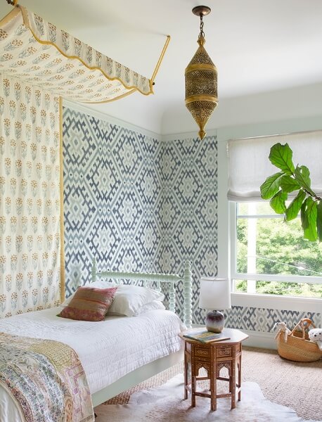 Solola Blue Ikat Wallpaper