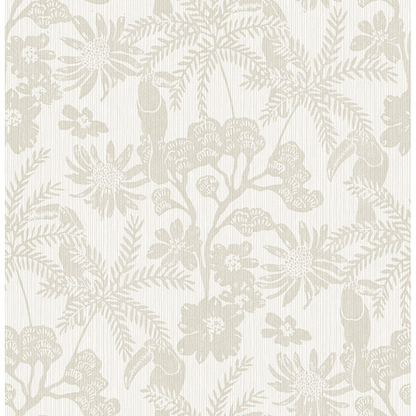 Jacaranda Taupe Tropical Trail Wallpaper