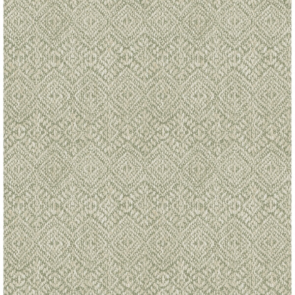 Gallivant Sage Woven Geometric Wallpaper