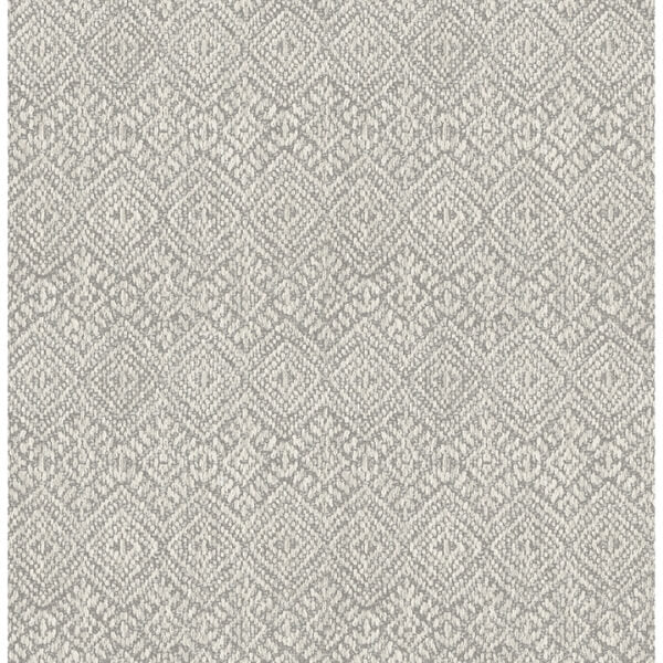 Gallivant Grey Woven Geometric Wallpaper