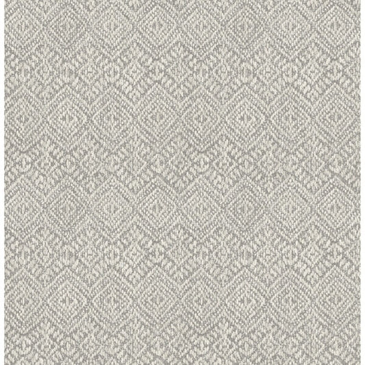 Gallivant Grey Woven Geometric Wallpaper