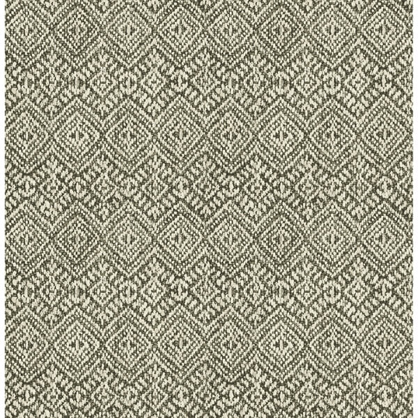 Gallivant Black Woven Geometric Wallpaper