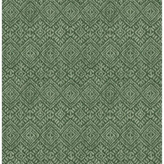 Gallivant Green Woven Geometric Wallpaper