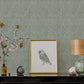 Gallivant Green Woven Geometric Wallpaper