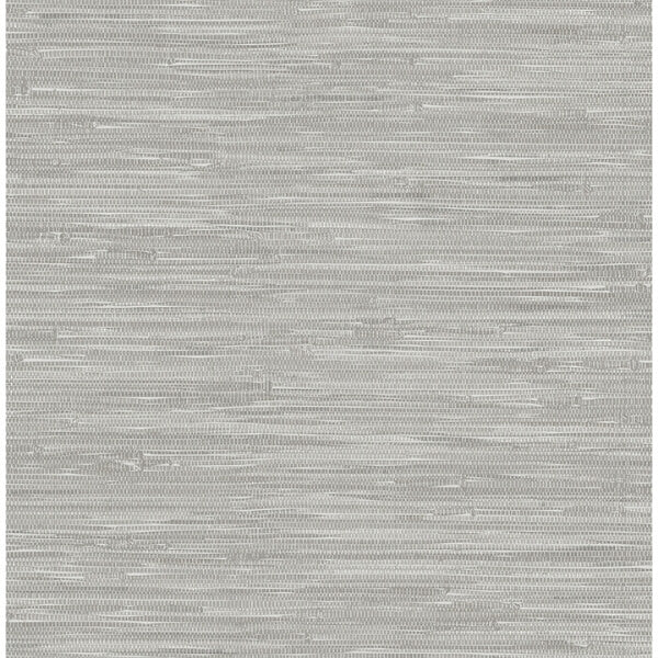 Exhale Light Grey Woven Faux Grasscloth Wallpaper