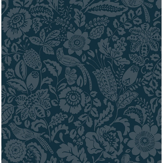 Marta Navy Floral Trail Wallpaper
