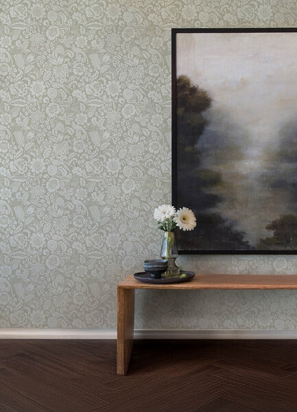 Marta Beige Floral Trail Wallpaper