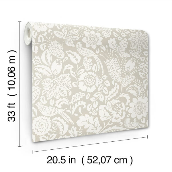 Marta Beige Floral Trail Wallpaper