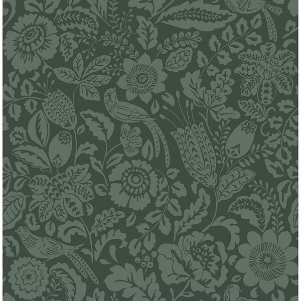 Marta Green Floral Trail Wallpaper