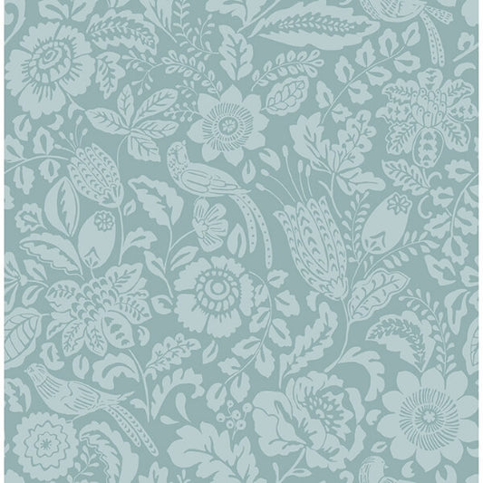 Marta Teal Floral Trail Wallpaper
