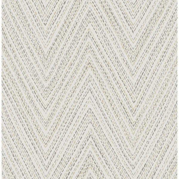Lainey Neutral Stitched Chevron Wallpaper