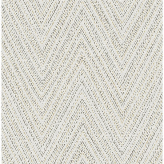 Lainey Neutral Stitched Chevron Wallpaper