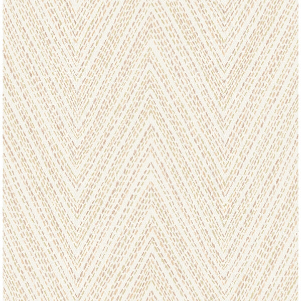 Lainey Apricot Stitched Chevron Wallpaper