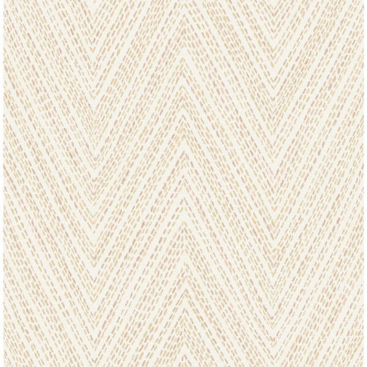Lainey Apricot Stitched Chevron Wallpaper