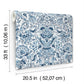 Blanche Blue Floral Damask Wallpaper