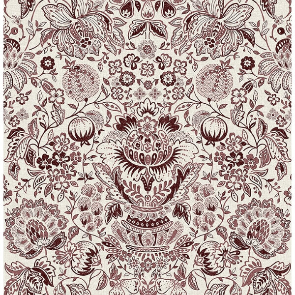 Blanche Plum Floral Damask Wallpaper