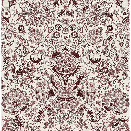 Blanche Plum Floral Damask Wallpaper