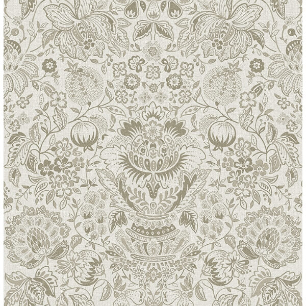 Blanche Neutral Floral Damask Wallpaper