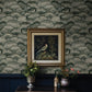 Octavia Dark Green Marbled Ink Wallpaper