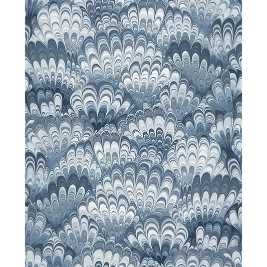 Octavia Blue Marbled Ink Wallpaper