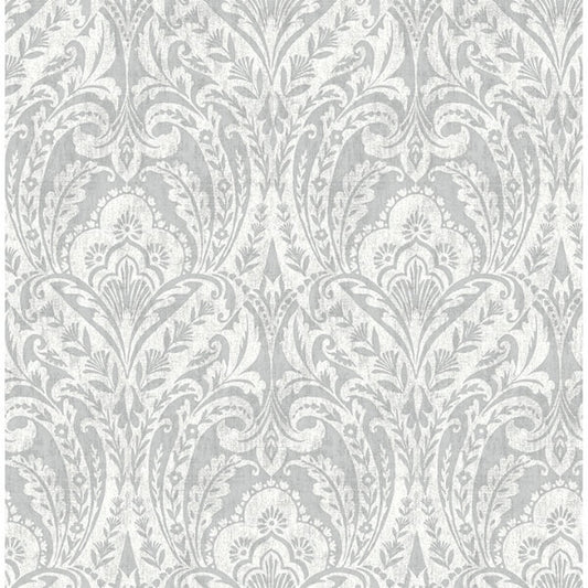 Berkshire Grey Damask Wallpaper