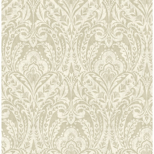 Berkshire Beige Damask Wallpaper