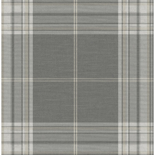 Westley Grey Plaid Wallpaper