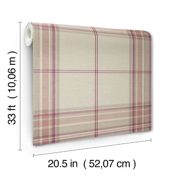 Westley Magenta Plaid Wallpaper