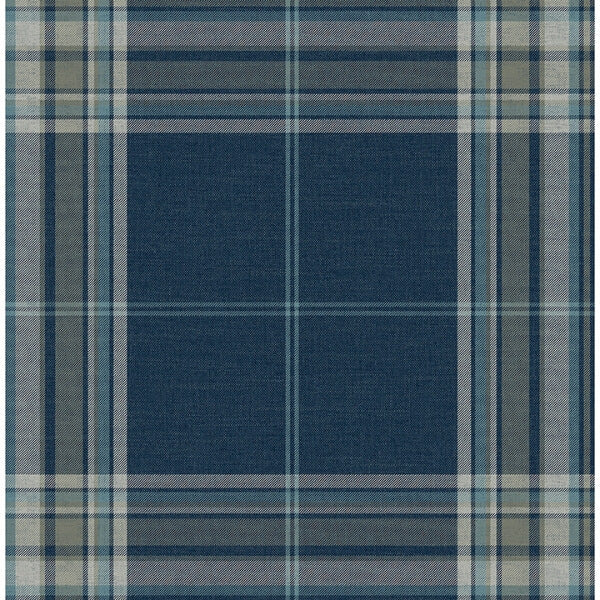 Westley Navy Plaid Wallpaper
