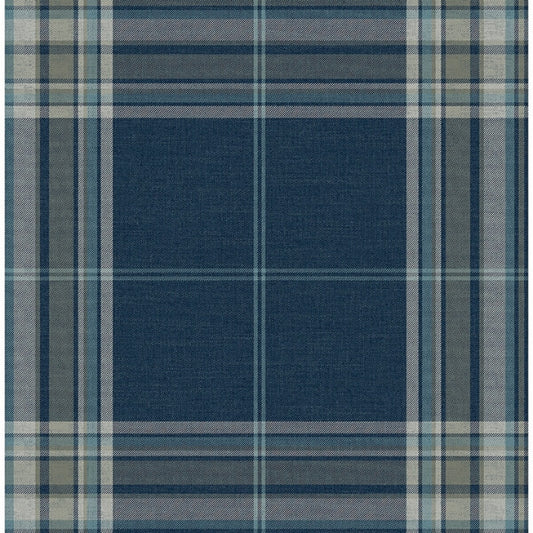 Westley Navy Plaid Wallpaper