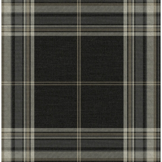 Westley Black Plaid Wallpaper