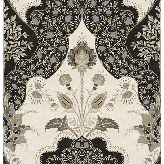 Auden Black Floral Grandeur Wallpaper