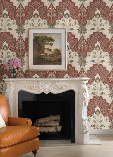 Auden Ruby Floral Grandeur Wallpaper