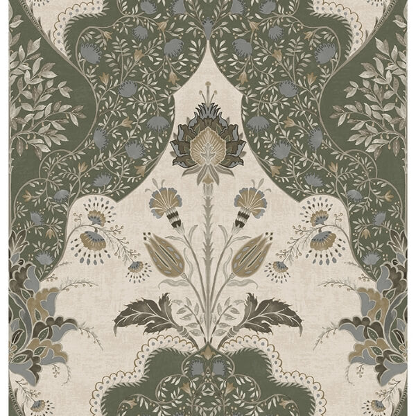 Auden Green Floral Grandeur Wallpaper