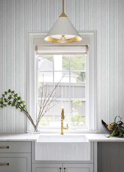 Ayanna Blue Striped Wallpaper