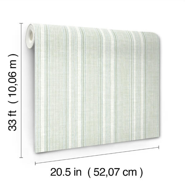 Ayanna Light Green Striped Wallpaper