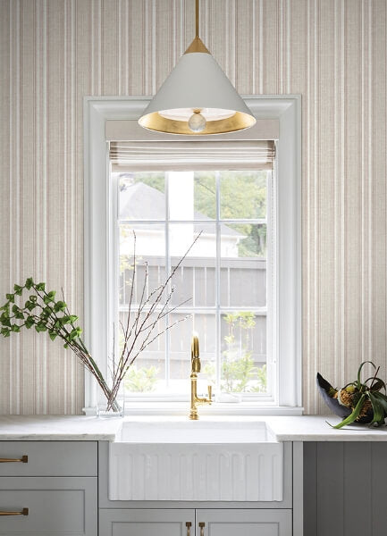 Ayanna Rust Striped Wallpaper