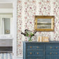 Teonna Raspberry Floral Stripe Wallpaper